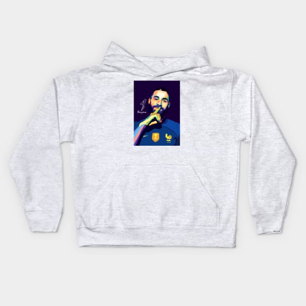 Benzema Wpap Art Kids Hoodie by Pure Touch